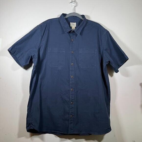 L.L. Bean Other - LL Bean Shirt Mens XL Tall Blue BeanFlex Twill Button Up Hiking Short Sleeve EUC